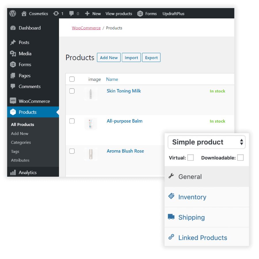 WooCommerce Dashboard
